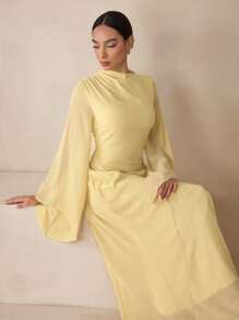 Graceveil Váy voan màu pastel thanh lịch, phù hợp cho giáo viên, trở lại trường vào mùa thu - Vàng nhạt - Xem 8