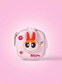THE POWERPUFF GIRLS X SHEIN Women's Fashion Cute Blossom Pattern Wristlet Wallet, Coin Purse
