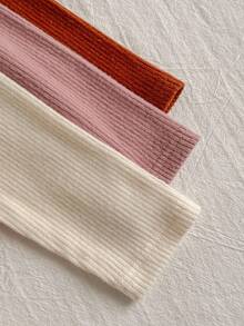 Loomiva 3 قطع ملابس علوية طويلة الأكمام للأطفال البنات مطرزة بحرف، نمط ، وشمس، قطن ناعم مناسب للخريف/الشتاء، للداخل والخارج - متعدد الألوان - مشاهدة 5