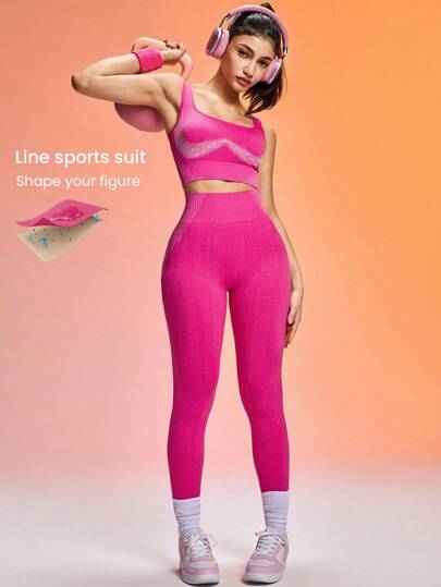 Easithlete 2件套女士运动套装，无袖上衣和紧身裤