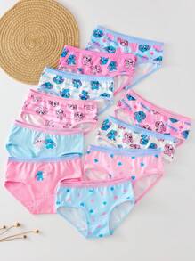 SHEIN 10pcs/Set Young Girl' Cute Cartoon Animal Print Briefs Panties, Colorful Rabbit Design, Summer Cute Underwear Fall Winter