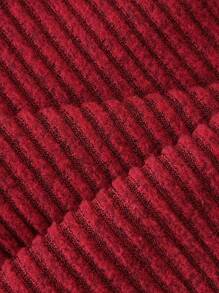 SHEIN Unity Váy ngắn tay dài cổ bèo nhún đôi thời trang ngoài trời cho nữ, thu/đông, chất liệu vải gân mềm mại, màu tương phản, thích hợp mặc ngoài trời khi trở lại trường - Nhiều màu - Xem 8