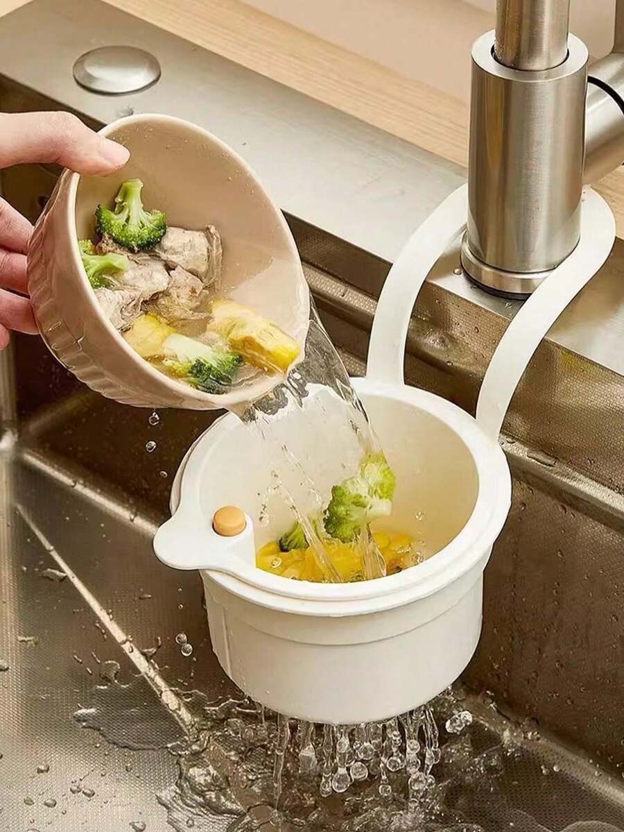 SHEIN 1個廚房水槽濾水籃，多功能懸掛式水槽濾水籃，廚房水槽排水濾水籃水龍頭懸掛式濾水籃，用於過濾廚房垃圾 - 彩色 - 查看 1