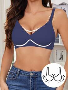 Moonlight&Mama 孕妇蕾丝舒适提拉纯色内裤（果冻款） - 藍色 - 查看 5