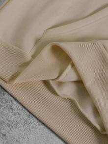 Manfinity EMRG 男士休闲印花口袋图案街头风连帽衫，秋季 - 杏色 - 查看 4