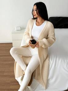 SHEIN PETITE Cardigan chaud pour femmes pour les sorties en automne et en hiver