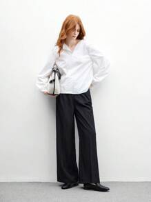 CUCCOO BIZCHIC Giày lười đế bằng mũi vuông, đế thấp, kiểu dáng mới, màu đen, thoải mái, đa năng, giày bệt màu đen, nhẹ, phù hợp để đi làm - màu đen - Xem 10