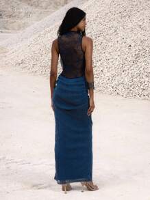 MUSERA 极致深V领蕾丝内衬亮片针织长裙，适合夜晚外出、生日等场合，优雅迷人，也是夏季假期毕业典礼的理想之选。 - 彩色 - 查看 4