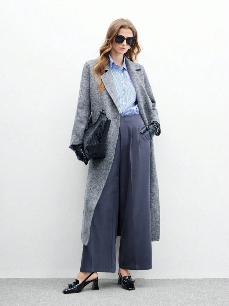 CUCCOO BIZCHIC Women's High-End Black Patent Leather Peep Toe Chunky Heel Sandals, Fashionable & Versatile