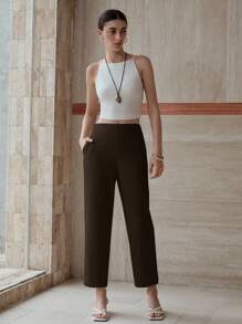 MOTF PREMIUM SLANT POCKET TAPERED LEG PANTS - Coffee Brown - View 3