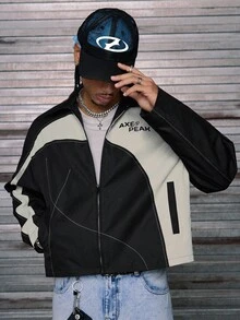 AXEPEAK Áo khoác nam tay dài dáng rộng, thoải mái, thời trang mặc hàng ngày, mùa thu, mùa đông - Nhiều màu - Xem 3