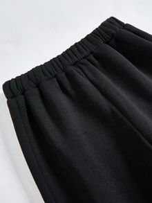 SHEIN 2pcs/Set Tween Girl Hooded Sweatshirt & Pants Set, Fashion Streetwear With Bow Decor, Solid Color