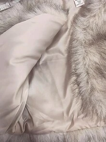 SHEIN Elladie kids Winter New Fashionable & Chic Girls Faux Fur Jacket, Tie Dye Fluffy High-End Short Thick Coat Fall - Apricot - View 8