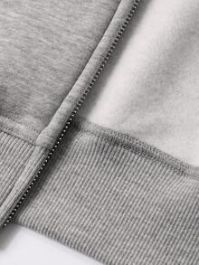 DAZY 男士秋季贴花刺绣设计灰色拉链连帽衫套装