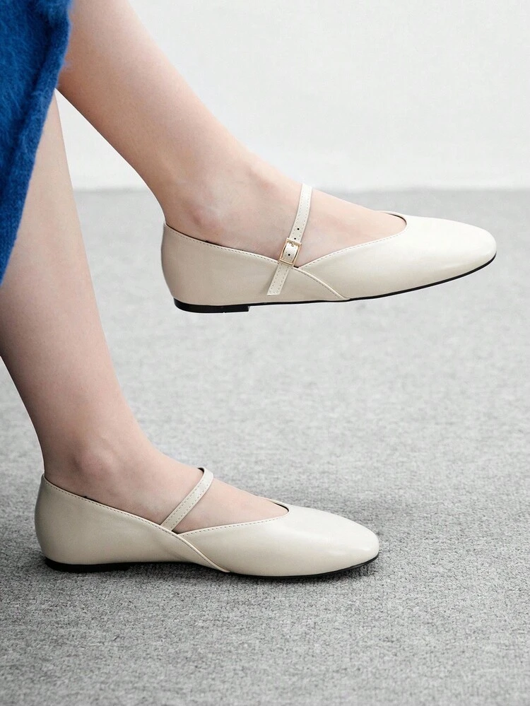 CUCCOO BIZCHIC Women's Simple Buckle Design Casual Flat Shoes For Christmas Spring Shoes