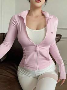 DAZY Casual Sport Zip Up Bomber Jacket, Regular Fit, For Women, Spring,Fall Women Clothes