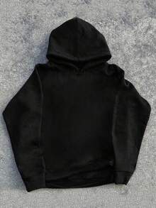 SHEIN Bolty Teen Boy Casual Minimalist Y2K Retro Car Graphic Sweatshirt, Hip Hop & Streetwear Style, Suitable For Autumn - Black - View 3