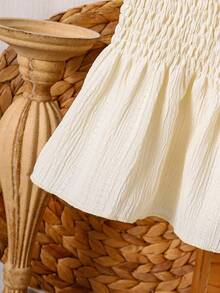 SHEIN Vintaside Kids Baby Girl Knitted Top And Ruffle Strap Set - Camel - View 4