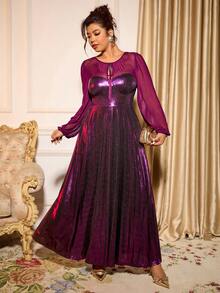 Cravure Halloween Plus Size Dresses - Purple - View 3