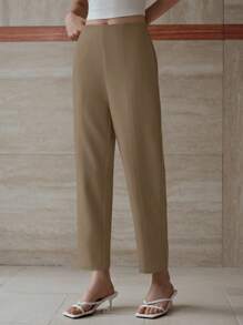 MOTF PREMIUM SOLID SLANT POCKET TAPERED PANTS - Mocha Brown - View 7