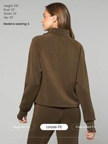 GLOWMODE 莫代爾1/4拉鍊調節運動衫 - 棕色 - 查看 2