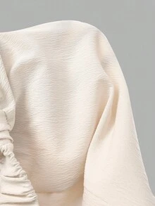 Girlism Apricot Elastic Waist Pleated Loose Fit Pants For Teen Girls, Elegant For Commuting, All-Match & Versatile/Activities/Autumn/Winter/Halloween,Glowmode,Fall,Christmas/Holiday/Festival/Winter,Halloween,Fall,Winter,Autumn,Christmas,Y2k,Summer - Apricot - View 10