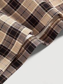 SHEIN MOD 女式格子蕾丝前系带波西米亚风抹胸上衣 - 彩色 - 查看 4