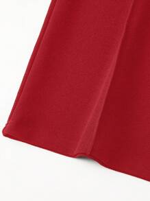 SHEIN Clasi Quần ống rộng thanh lịch cho nữ có thiết kế trang trí tăm kim loại ở eo - Màu Đỏ Sâu - Xem 4
