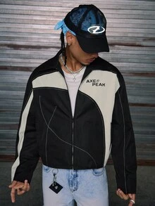 AXEPEAK Áo khoác nam tay dài dáng rộng, thoải mái, thời trang mặc hàng ngày, mùa thu, mùa đông - Nhiều màu - Xem 1