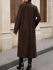 EMERY ROSE Women's Fashionable & Versatile Overcoat, Autumn/Winter Fall Overcoat Teacher - Coffee Brown - View 2