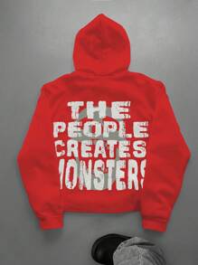 PAVTROS 男士白色万圣节绿色怪物印花连帽衫 - 彩色 - 查看 3