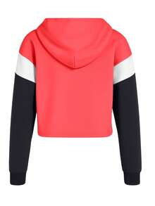 FILA Trevi Blocked Cropped Women Hoodie Cayenne-black Iris-bright White - Korallenrosa - Übersicht 2