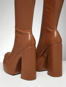 SHUZIA Women's Stylish Sleek Design Knee-High Boots - Brown - View 7