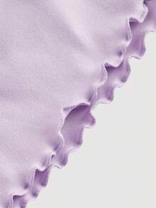 SHEIN MOD Áo thun nữ hở vai tay loe họa tiết bướm tím tử đinh hương thời trang - Màu Lilac Tím - Xem 4