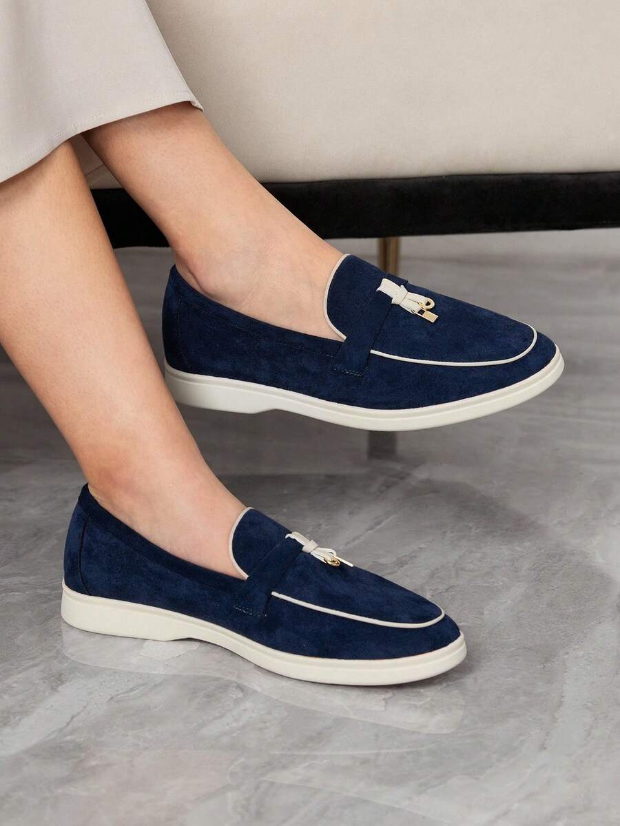 Sleekvia Women's Casual Comfortable Flat Slip-On Shoes, Versatile For Daily Wear For Christmas - Royal Blue - View 1