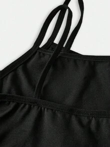 SHEIN Girlism Tween Girl 2pcs Minimalist Comfortable Ruched Camisole Bralette Set Fall Winter