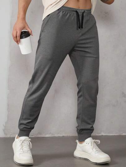 SHEIN Teen Boys' Casual Comfortable Solid Color All-Match Sweatpants