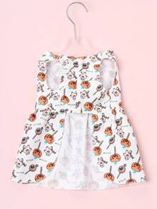 PETSIN Halloween Pumpkin Cute Cartoon Print Pet Dress