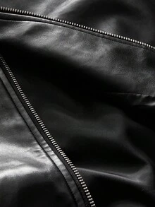 AXEPEAK Plus Size Men's Long Sleeve Casual Fashion Street Hooded PU Leather Jacket With Letter & Star Embroidery, Loose Fit Zip-Up, Autumn, For Fall Winter