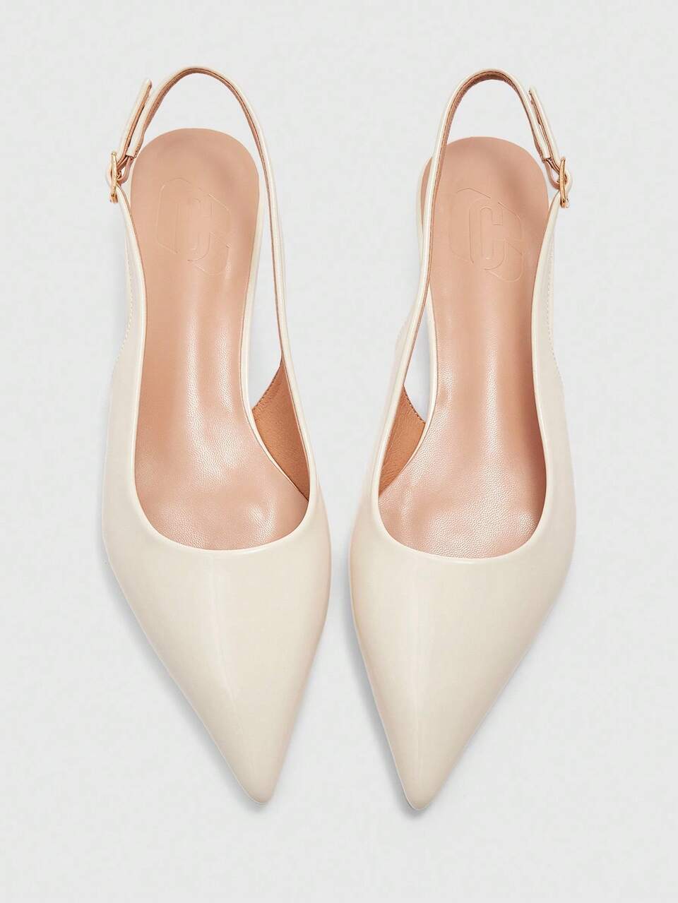 CUCCOO BIZCHIC Women's Pointed Toe Low Heel Flat Slingback Shoes, Minimalist Style Comfortable Beige Color Backless Flats, Suitable For Work And Commute For Christmas Spring Shoes