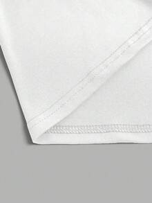 EMERY ROSE 3pcs/Set Plus Size Women's Solid Color Round Neck Basic Short Sleeve T-Shirts - White - View 3