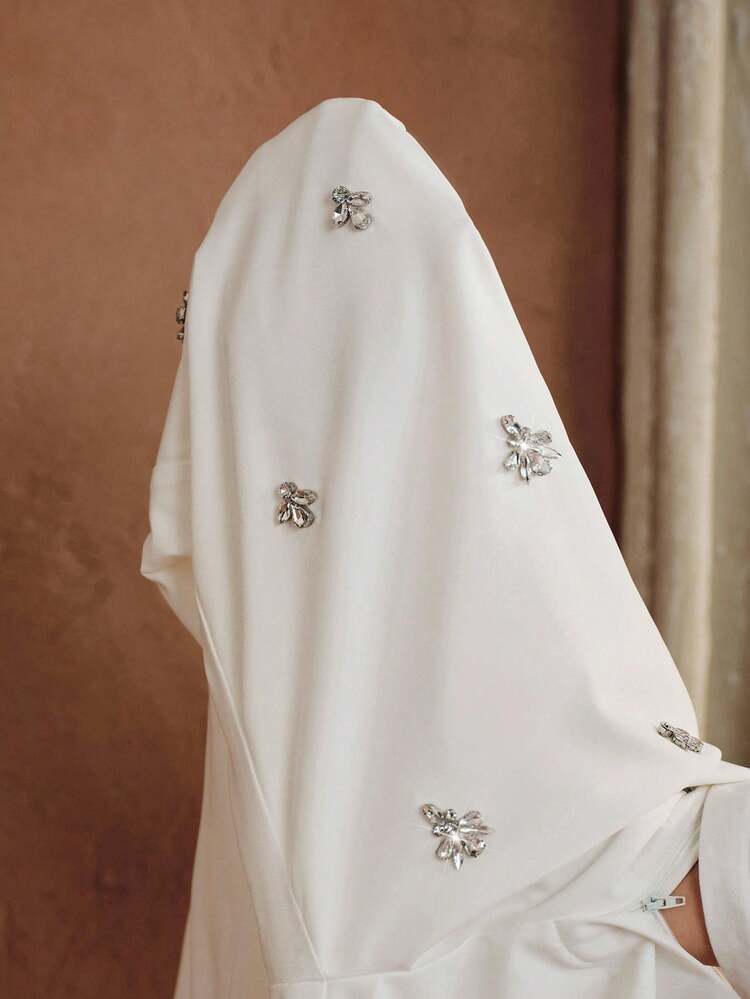 Women's Fashion Minimalist Luxurious Heavily Embellished High-End Rhinestone Embellished Slim-Fit Flared Leg Pants, Suitable For Evening Dress, Festival, Going Out, Elegant, Formal, Party, Fashion, Formal Wear, Work, Graduation, White Pants