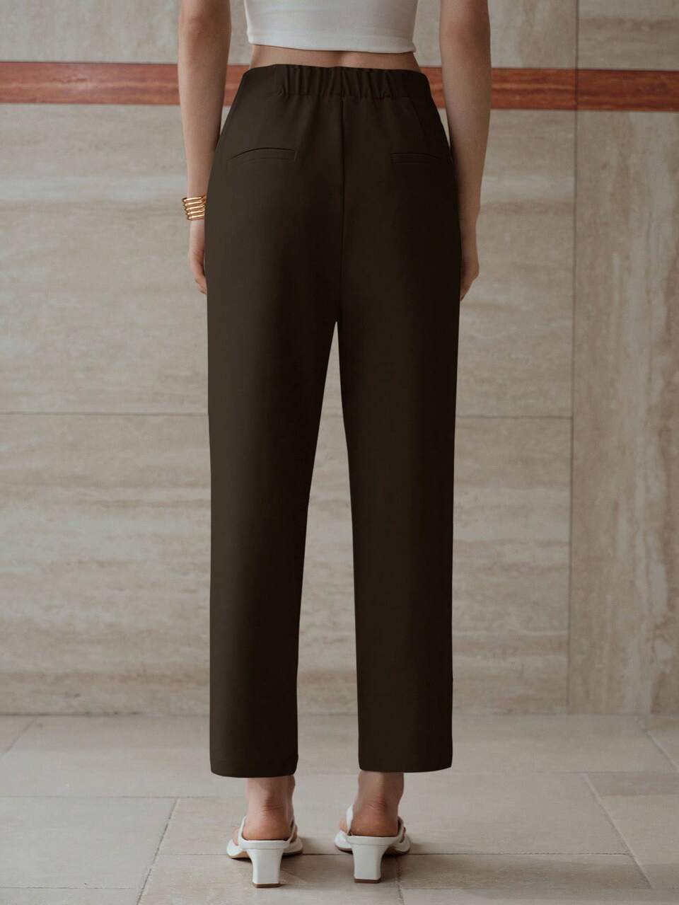 SLANT POCKET TAPERED LEG PANTS