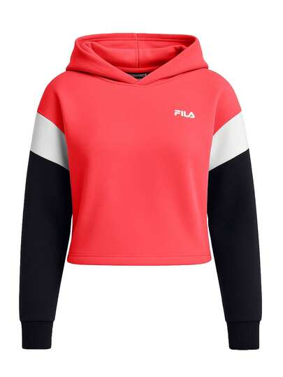 FILA Trevi Blocked Cropped Women Hoodie Cayenne-Black Iris-Bright White