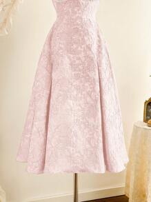 Vintamour 复古优雅女士提花纹理珍珠装饰女士派对礼服 女士夏季礼服 女士夏季服装 毕业礼服 度假服装 女士婚礼宾客礼服 女士太阳裙 女士毕业礼服 女士生日礼服 女士礼服 优雅女士夏季服装 女士太阳裙 蓝色礼服 度假服装 女士生日服装 女士夏季婚礼礼服 - 粉色 - 查看 6