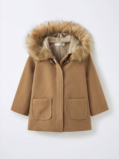 Maija Kids Maija Kids 少女毛呢大衣配牛角扣装饰