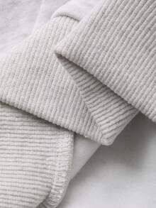 DAZY Young Girl Hooded Artistic English Print Contrast Color Long Sleeve Sweatshirt Fall/Winter - Grey - View 7