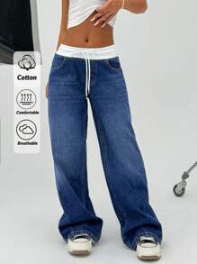 SHEIN PETITE Women Skort Young And Low Waist Wide Leg S Outfits Women S Cargo Pants Work Outfits For Women Women S Sets Workout Clothes Women Women S Clothes Women Summer Clothing Women Summer Sets - Medium Wash - View 1