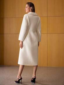 MOTF PREMIUM WOOL DOUBLE BREASTED OVERCOAT - White - View 3