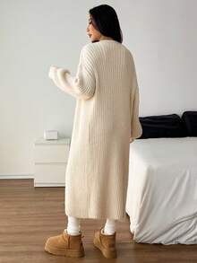 SHEIN PETITE Cardigan chaud pour femmes pour les sorties en automne et en hiver